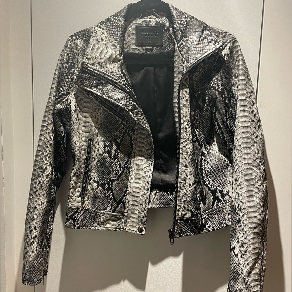 Blank NYC Medium M Snakeskin Print leather jacket